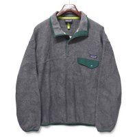 【2015年】【パタゴニア】【Patagonia】【シンチラ】【スナップT】【チャコールグレー×緑】プルオーバー【フリース】【サイズL】 