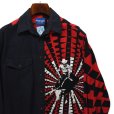 画像1: 【ラングラー】【Wrangler】【黒×赤】【カウボーイグラフィック】【ロデオ】【ウエスタンシャツ】【サイズL程度】<br> (1)