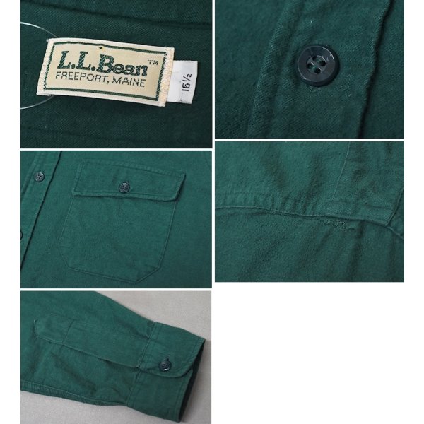 画像2: 【90’s】ビンテージ【エルエルビーン】【L.L.Bean】【緑】【シャモアクロスシャツ】【サイズ16 1/2】 