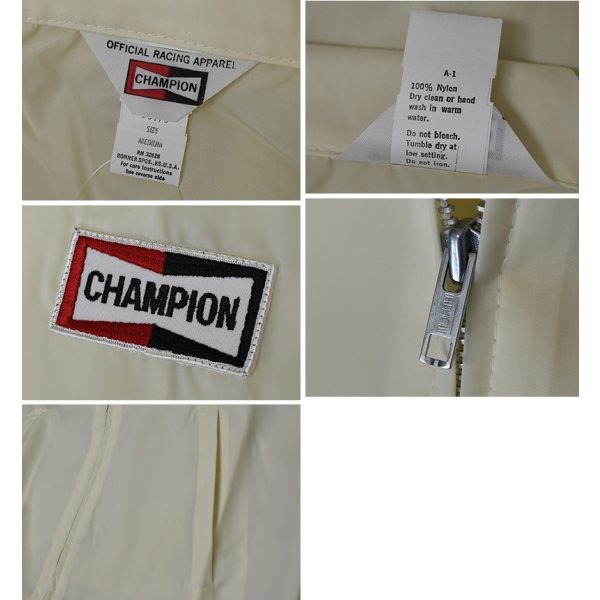 画像2: 【デッドストック】【チャンピオン】【CHAMPION】【レーシングジャケット】【クリーム】【ナイロン100%】【サイズM】 