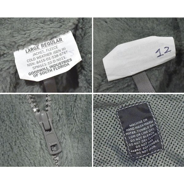 画像2: 【USA製】【米軍】【ECWCS GEN3】【LEVEL3】【POLARTEC】【ポーラテック】【フォリッジグリーン】【フリースジャケット】【サイズL-R】