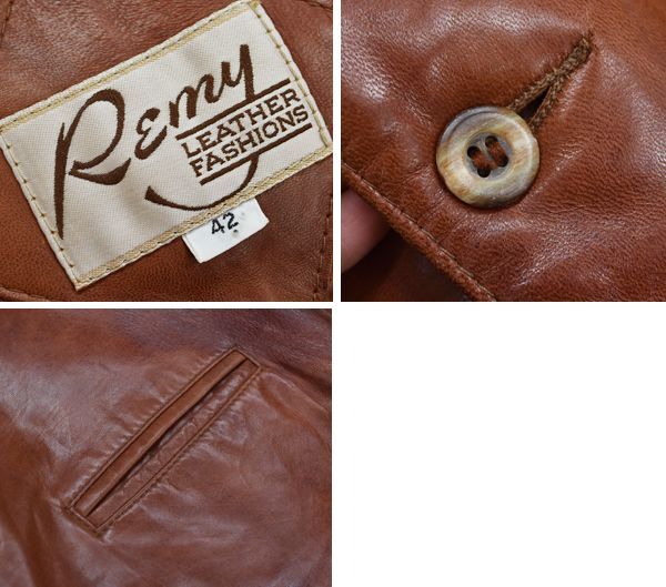 80's 【ビンテージ】【Remy leather fashions】ブラウン【レザーベスト】【サイズ42】 千葉県八千代市勝田台の古着屋ノー