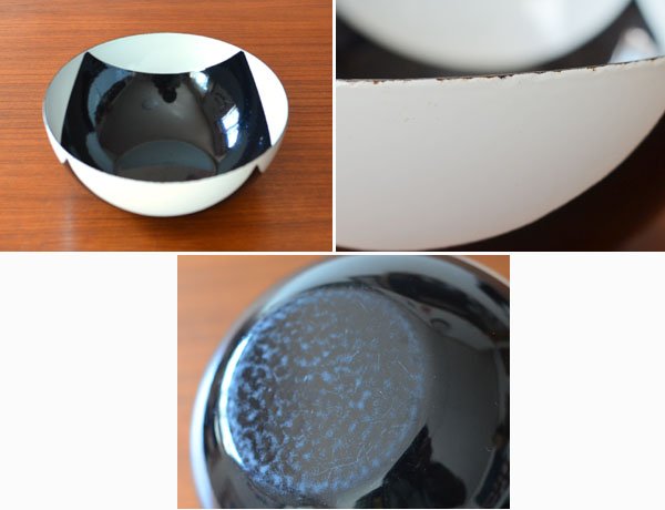 画像2: 【北欧】★【キャサリンホルム】 【白ｘ黒】★【ホーロー】★【エナメルボウル】★ 【14cm】 (2)