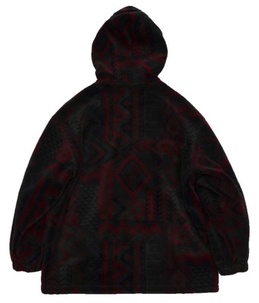 画像4: 【ビンテージ】ネイティブ柄【フェイクファージャケット】【ブルゾン】ジップアップパーカー【サイズS】  (4)