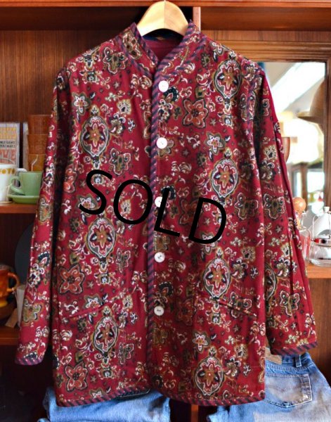 画像4: 【ビンテージ】【koos of course】【リバーシブル】【スタンドカラー】【コーデュロイジャケット】【バーガンディ】【ワインレッド】【サイズM】  (4)