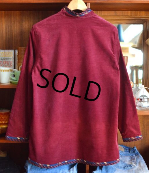 画像3: 【ビンテージ】【koos of course】【リバーシブル】【スタンドカラー】【コーデュロイジャケット】【バーガンディ】【ワインレッド】【サイズM】  (3)