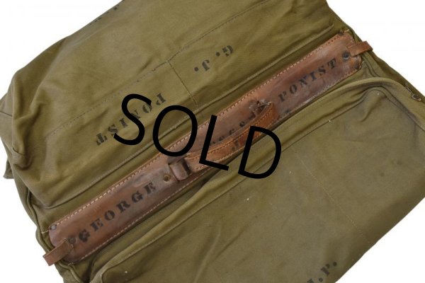 画像7: 40's【ビンテージ】WW2【米軍実物】【U.S.ARMY】【キャンバスxレザー】【ガーメントバッグ】【ガーメントケース】  (7)