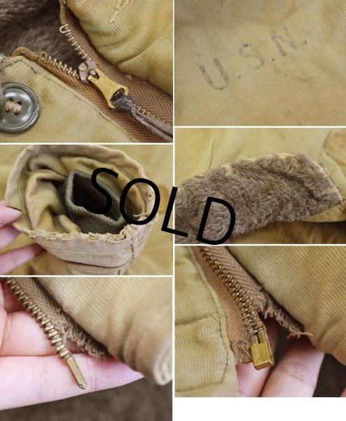 画像3: 40's【ビンテージ】【米軍実物】【U.S.NAVY】【N-1】【デッキジャケット】【サイズ４２】  (3)
