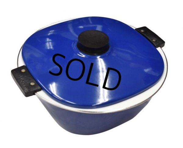 画像8: レア‼【北欧】【キャサリンホルム】【ブルー】スクエア【ダッチオーブン】ホーロー【両手鍋】【29cm】 (8)