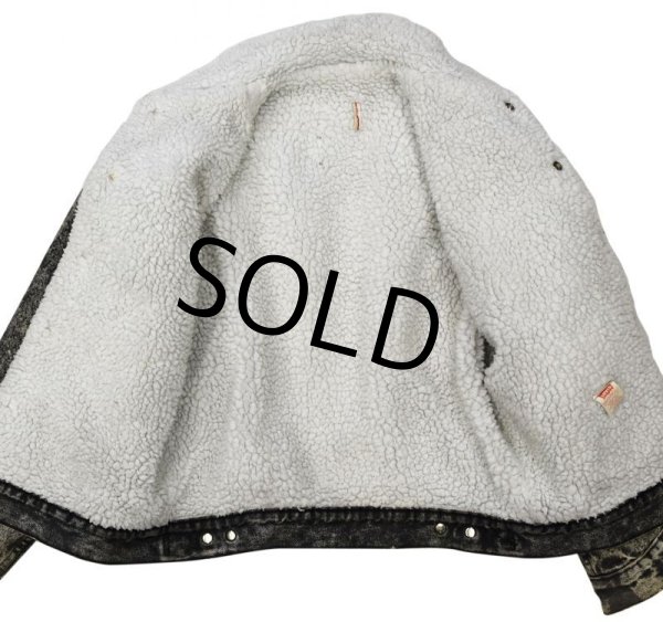 画像4: 【USA製】【ビンテージ】【リーバイス】LEVI'S【黒】【ケミカルウォッシュ】【裏ボア付きGジャン】【ボアジャン】【レディースM程度】  (4)