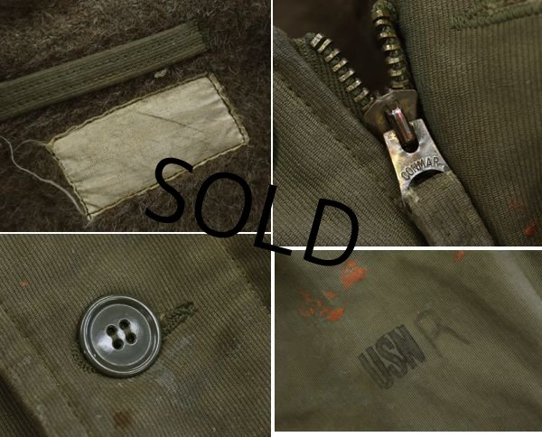 画像2: 50's【ビンテージ】【米軍実物】【U.S.NAVY】【N-1】【ステンシル入り】【デッキジャケット】【Ｎ１】【US40程度】  (2)