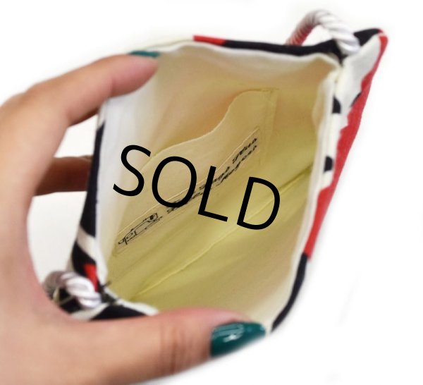 画像3: USA製【ビンテージ】【白×黒×赤】 小型【ショルダーポーチ】  (3)