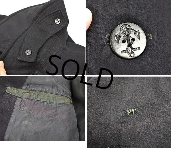 画像2: 40's【ビンテージ】 【米軍実物】 ステンシル入り【U.S.NAVY】10ボタン【Pコート】  (2)