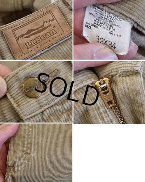 画像2: USA製 L.L.bean【コーデュロイパンツ】【ベージュ】【32x34】  (2)