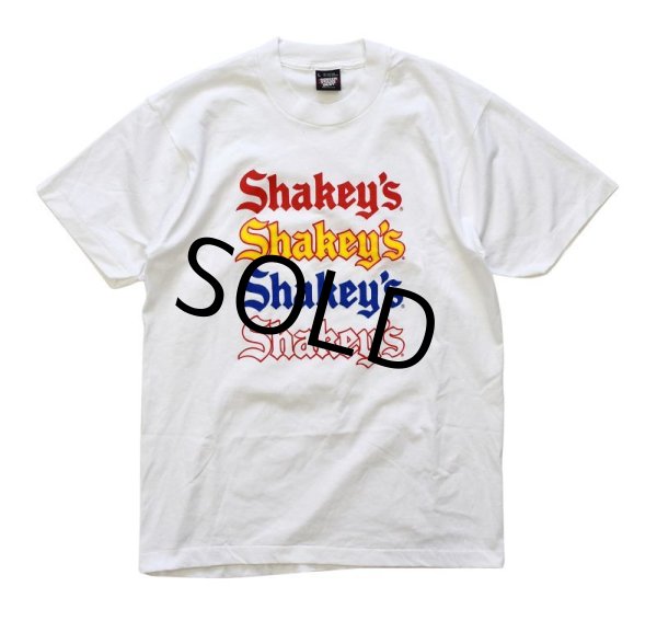 画像1: 【デッドストック】【90's】【ビンテージ】Shakey's【シェーキーズ】【白】【Ｔシャツ】【サイズＬ】  (1)