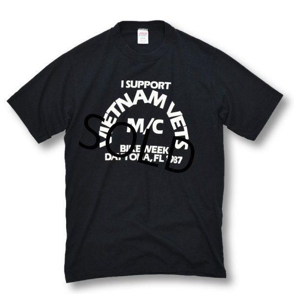 画像1: 80's【USA製】【ビンテージ】【黒【VIETNAM VETS】【モーターサイクル】【Tシャツ】【サイズM】  (1)