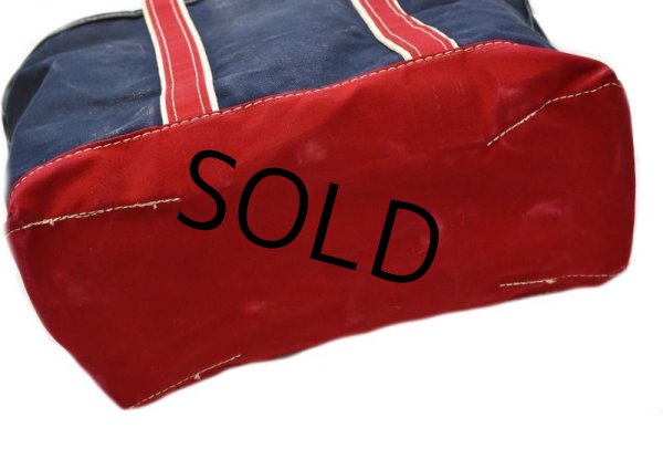 画像7: 80's ビンテージ【USA製】LLビーン【L.L.bean】デラックストートバッグ 紺×赤×白/  (7)