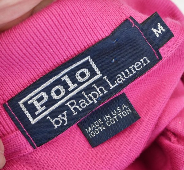画像2: 【ラルフローレン】 【POLO ralph lauren】【ピンク】【無地】【ポロシャツ】 【サイズM】   (2)