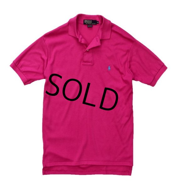 画像1: 【ラルフローレン】 【POLO ralph lauren】【ピンク】【無地】【ポロシャツ】 【サイズＭ】   (1)