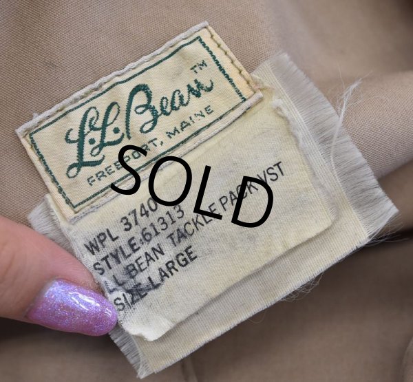 画像2: 70's【ビンテージ】【LLビーン】【筆記体】【L.L.bean 】【ベージュ】【フィッシングベスト】【サイズL】  (2)