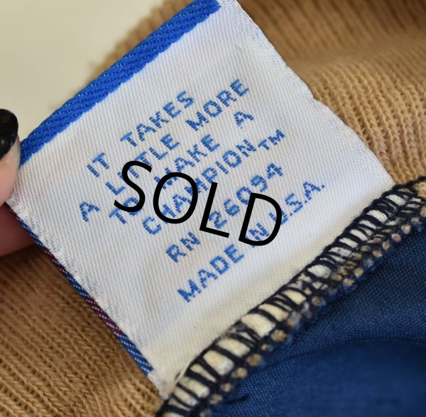 画像4: 90's【ビンテージ】USA製 チャンピオン【BELMONT HILL】【紺×ベージュ】【ジップアップブルゾン】【サイズＳ】 (4)