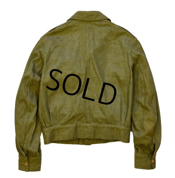 画像3: 【ビンテージ】【イギリス軍】グリーンデニム【バトルドレスジャケット】【チェンジボタン】【ブリティッシュアーミー】  (3)