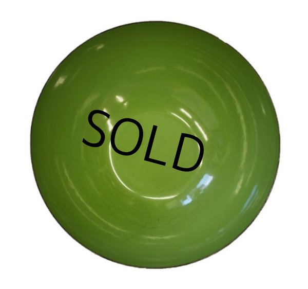 画像2: 【北欧】【キャサリンホルム】【ロータス】【ホーロー】【エナメルボウル】【緑×白】【18cm】 (2)