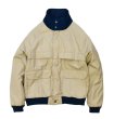 画像1: 程度良好!!【ビンテージ】【ウールリッチ】【Woolrich】【ベージュ×紺】【ジップアップジャケット】【ブルゾン】【サイズＬ】  (1)