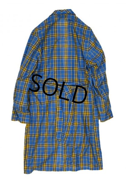 画像3: 【ビンテージ】【タウンクラフト】青【チェック柄】【ローブ】【ガウン】 【サイズM】  (3)