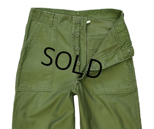 画像4: 60's【米軍実物】【ビンテージ】【ベイカーパンツ】OG107【平ボタン】【ユーティリティパンツ】【32×35】  (4)