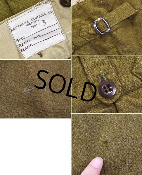 画像3: 【50's】【ビンテージ】オーストラリア軍【ウールトラウザーズ】【ウールパンツ】【グルカパンツ】【サイズ13】【W34程度】  (3)