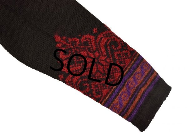 画像4: 【ノルウェー製】【DALE OF NORWAY】ダーレ・オブ・ノルウェイ【黒】【北欧柄】【Vネックセーター】【レディース古着】【M】  (4)