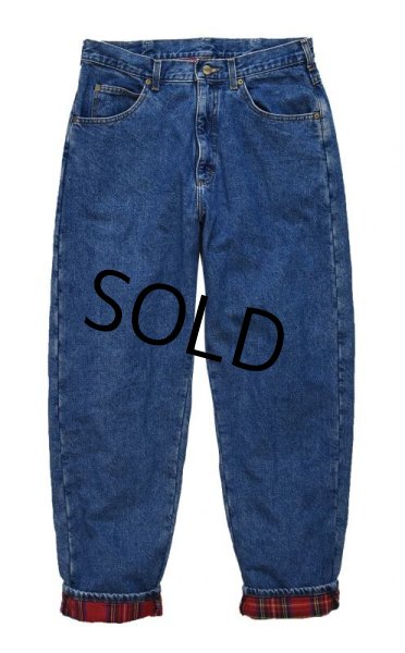 画像5: 【USA製】【L.L.bean】LLビーン【赤チェック裏地付き】【デニムパンツ】【34×33】  (5)