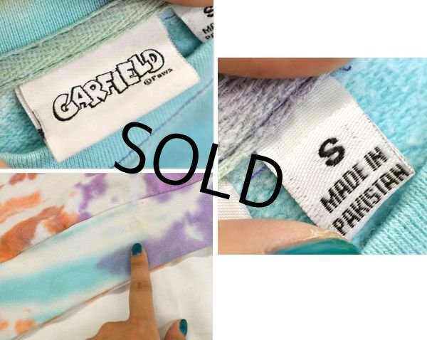 画像2: 【ビンテージ】【ガーフィールド】【猫】【タイダイ】【スウェット】【サイズS程度】  (2)