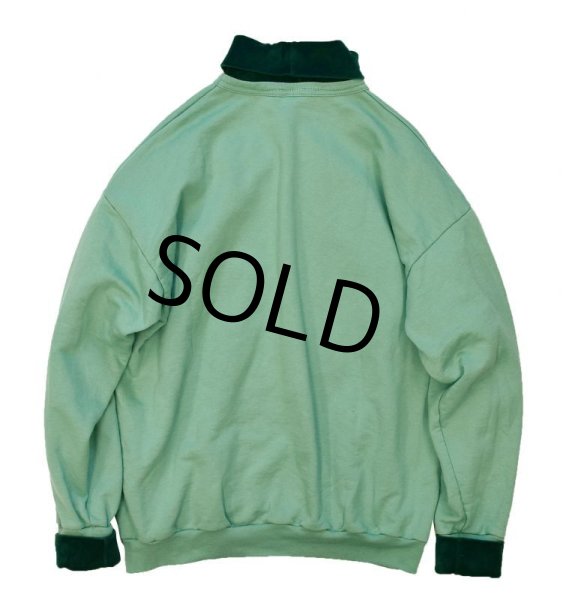 画像3: USA製【ビンテージ】【緑】2トーン【ハイネック】花柄【スウェット】【レディース古着】【サイズXL】  (3)