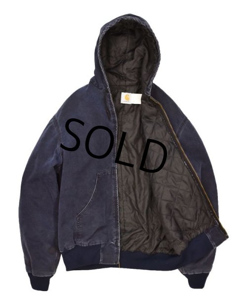 画像4: ビンテージ【carhartt】【カーハート】【紺】【ダック地】【キルティング裏地付き】【フルジップパーカー】【サイズＭ程度】  (4)