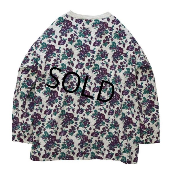 画像3: 【グレー×紫】【花柄】【スウェット】【サイズL程度】レディース古着  (3)