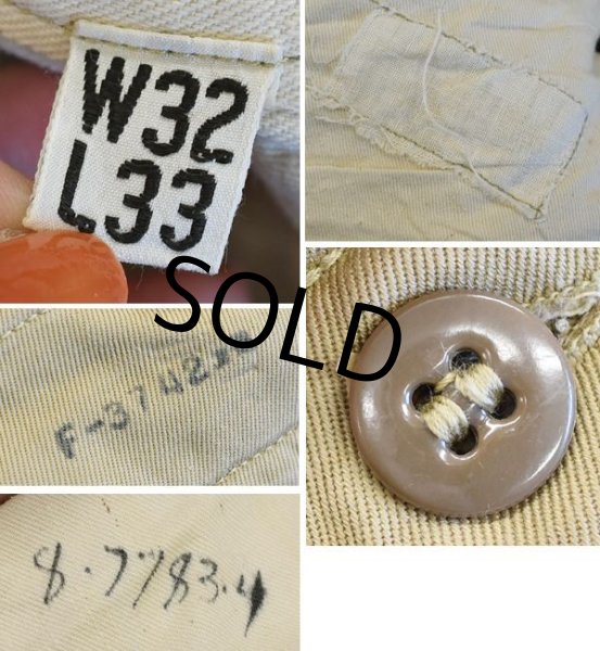 画像2: 【40's】【ビンテージ】U.S.ARMY 米軍実物【43カーキ】【チノパンツ】【チノパン】【32×33】  (2)