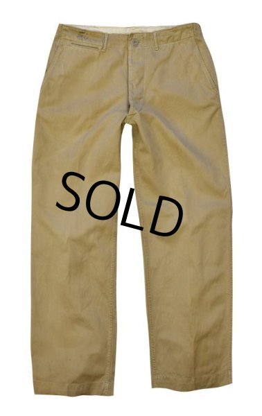 画像4: 【WW2】【ビンテージ】【U.S.ARMY】【米軍実物】【41カーキ】【メタルボタン】【チノパンツ】【チノパン】【W34程度】  (4)