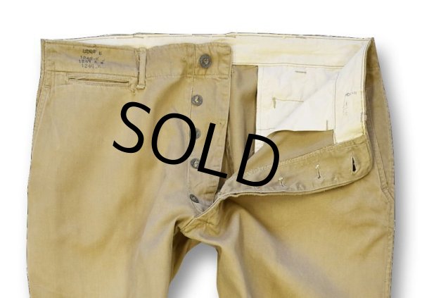 画像3: 【WW2】【ビンテージ】【U.S.ARMY】【米軍実物】【41カーキ】【メタルボタン】【チノパンツ】【チノパン】【W34程度】  (3)