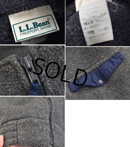 画像2: 90's 【USA製】【ビンテージ】L.L.Bean 【LLビーン】【チャコールグレー】【フリースジャケット】【サイズXL】  (2)
