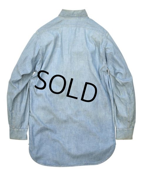 画像4: 60's【ビンテージ】【U.S.NAVY】 【シャンブレーシャツ】【コットンシャツ】  (4)