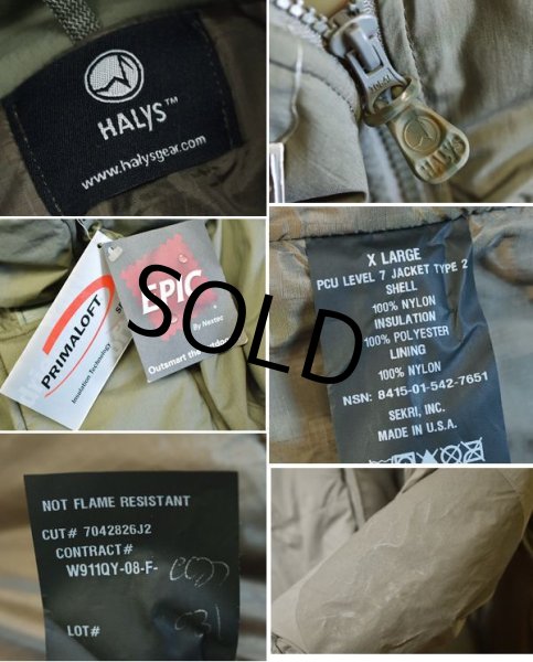 画像2: 未使用!!【HALYS】【米軍実物】【PCU】【レベル7】プリマロフト【モンスターパーカー】【サイズXL】  (2)