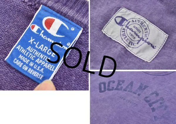 画像2: 90's【USA製】【ビンテージ】【チャンピオン】【OCEAN CITY】【紫】【スウェット】【サイズXL】  (2)