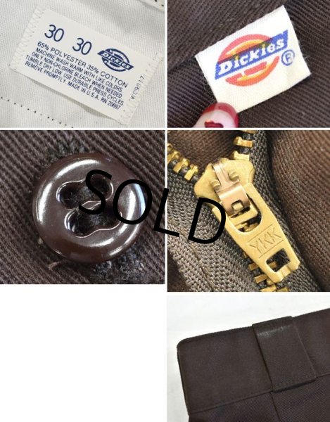 画像3: 【デッドストック】USA製【ビンテージ】【ディッキーズ】【Dickies】【ブラウン】【ワークパンツ】【30×30】  (3)