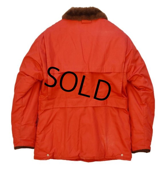 画像3: USA製【ビンテージ】【10X】【赤】ハンティングジャケット【中綿入り】【襟ファー】【コットンジャケット】【サイズM】  (3)
