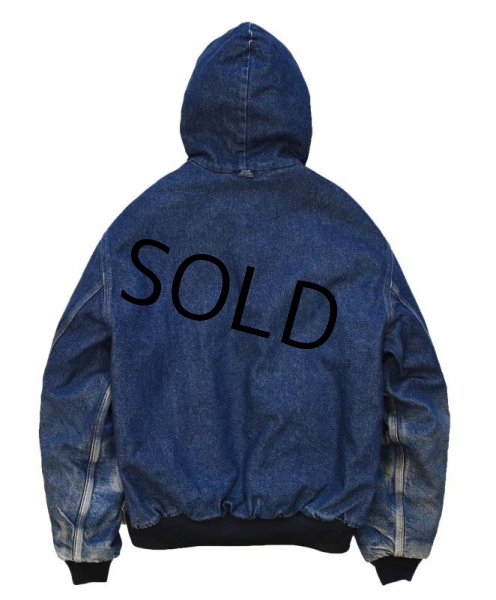 画像3: USA製 ビンテージ【carhartt】【カーハート】【デニム地】アクティブパーカー【フルジップパーカー】【サイズＸＬ】  (3)