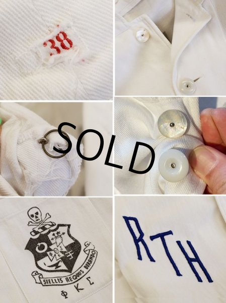 画像4: 【40's】【ビンテージ】【Phi Kappa Sigma】【SPRING DAY】【チェンジボタン】ドクロ【メモリアルジャケット】カバーオール【サイズ38】  (4)