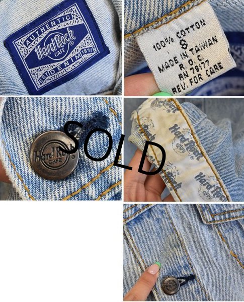 画像2: 【ビンテージ】ハードロックカフェ【デニムジャケット】Gジャン【サイズS】  (2)