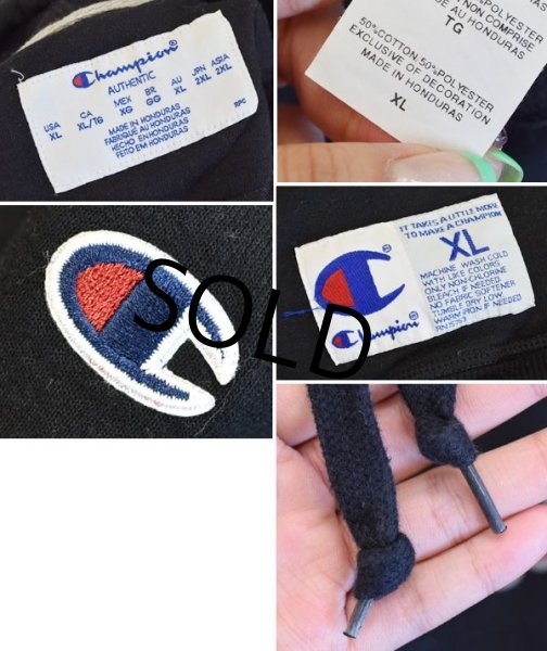 画像3: 【チャンピオン】【黒】【ロゴ】【スウェットパーカー】【サイズＸＬ】  (3)